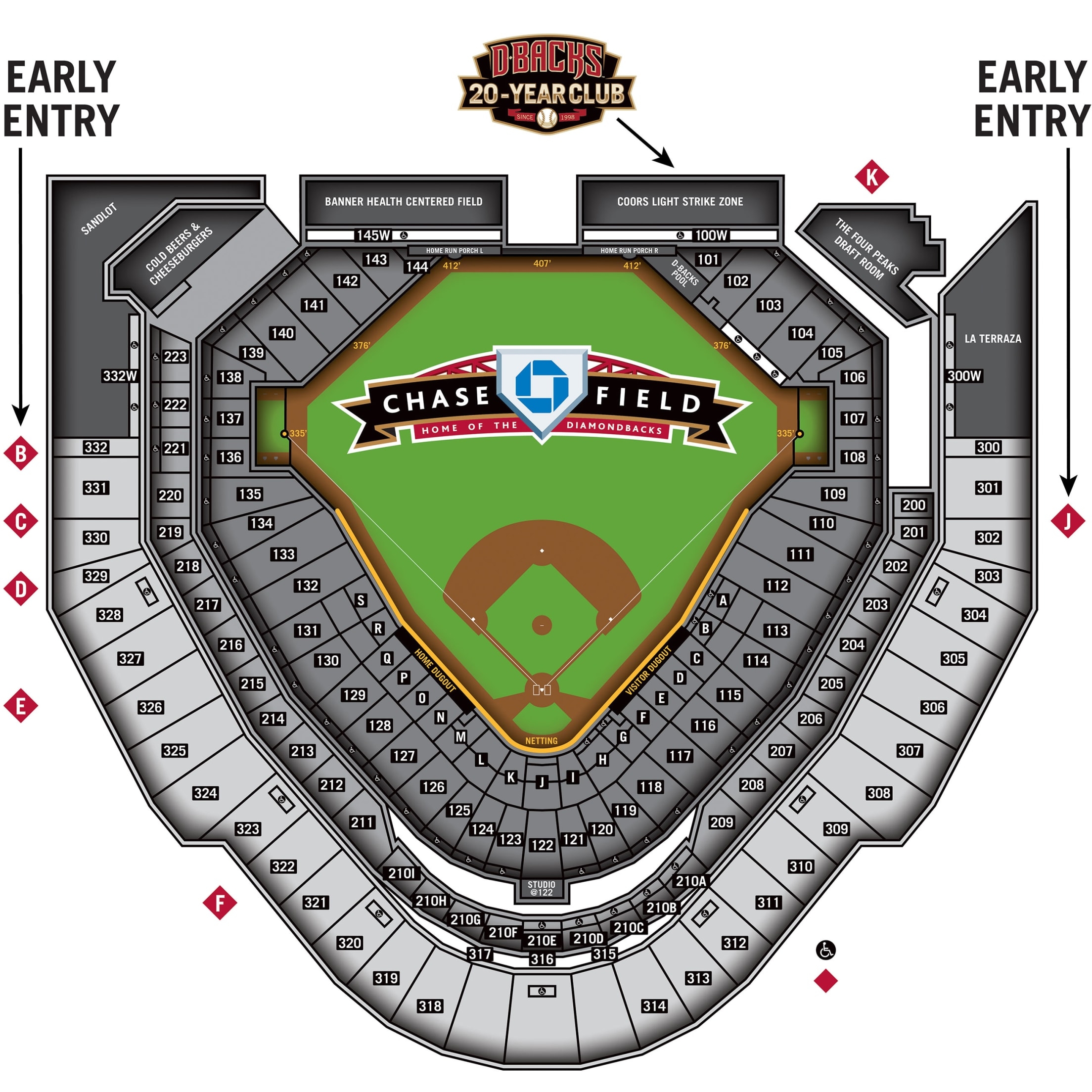 Chase Field Seating Map Cabinets Matttroy