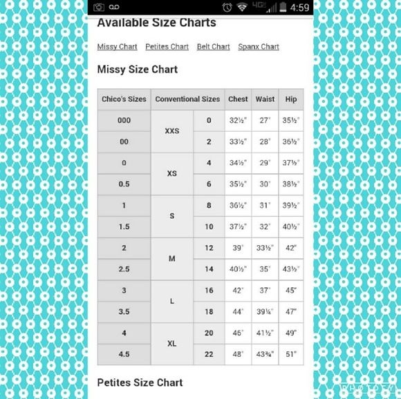 Chico S Sizing Chart