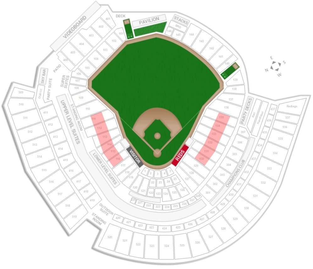seating chart for great american ballpark