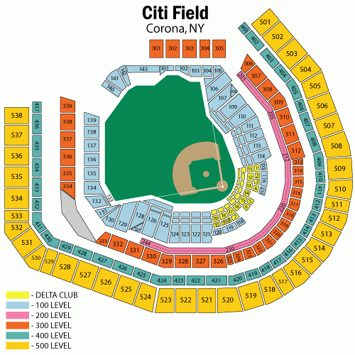 Citi Field Seating Map United States Map