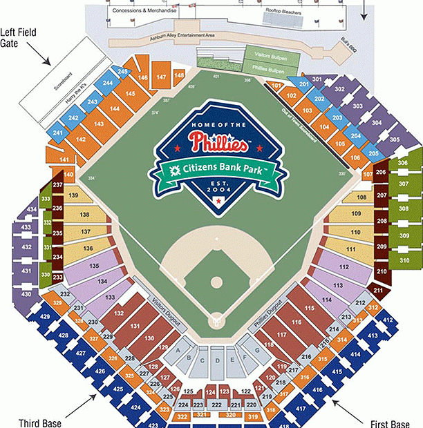 Citizens Bank Park Seat Map