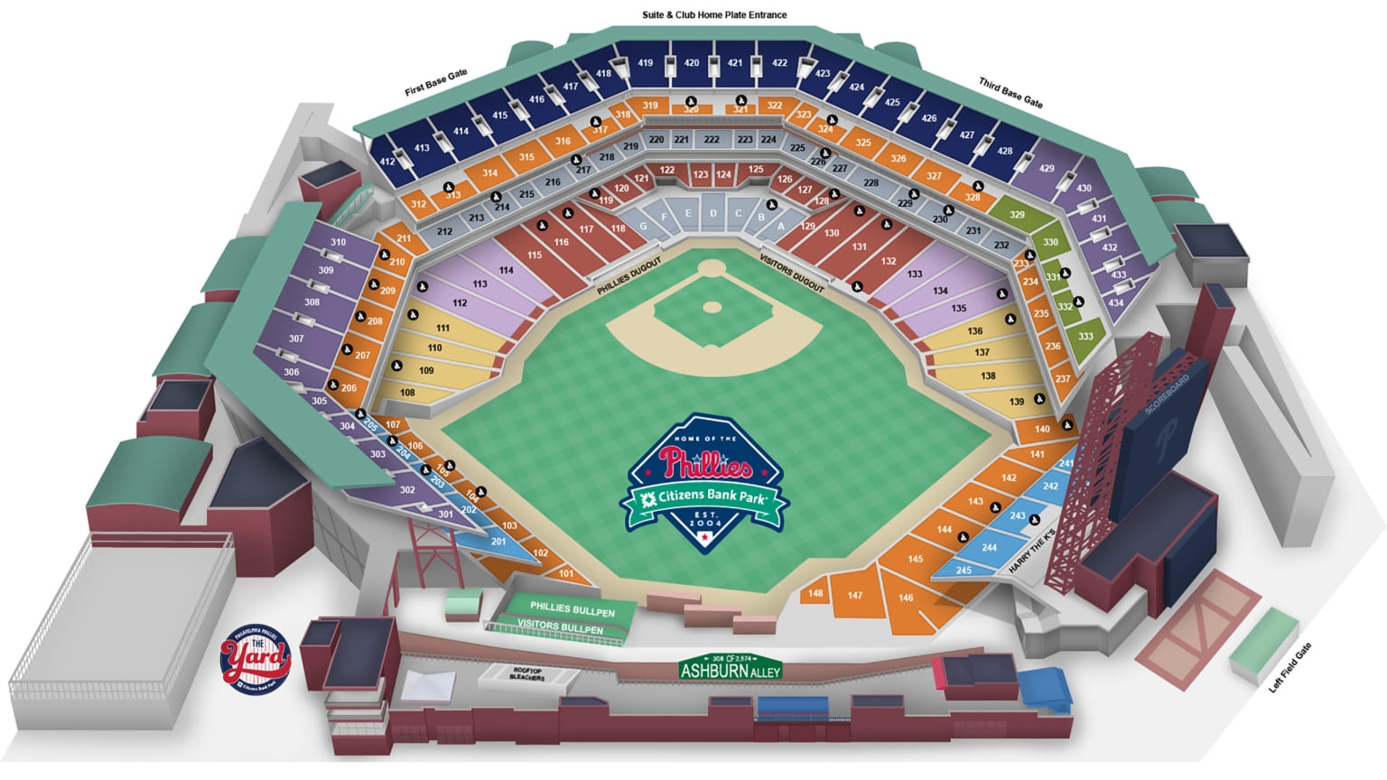 Citizens Bank Park Seating Map Philadelphia Phillies