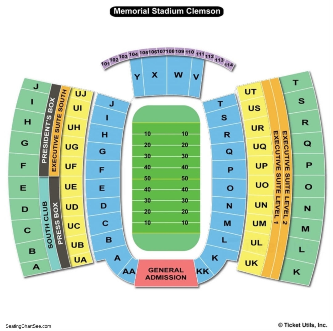 Clemson Memorial Stadium Interactive Seating Chart Stadium Seating Chart