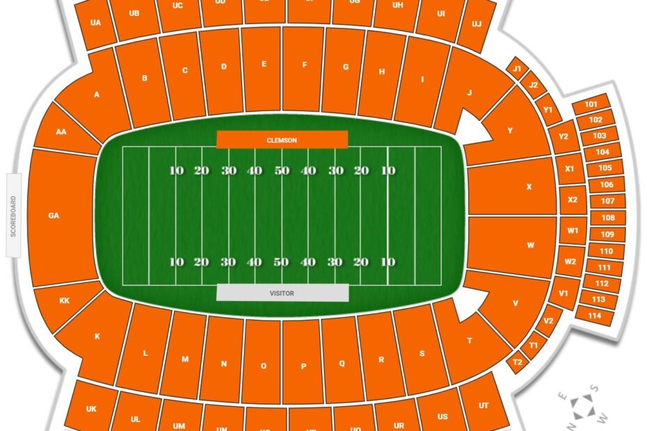 Clemson Memorial Stadium Interactive Seating Chart Stadium Seating Chart