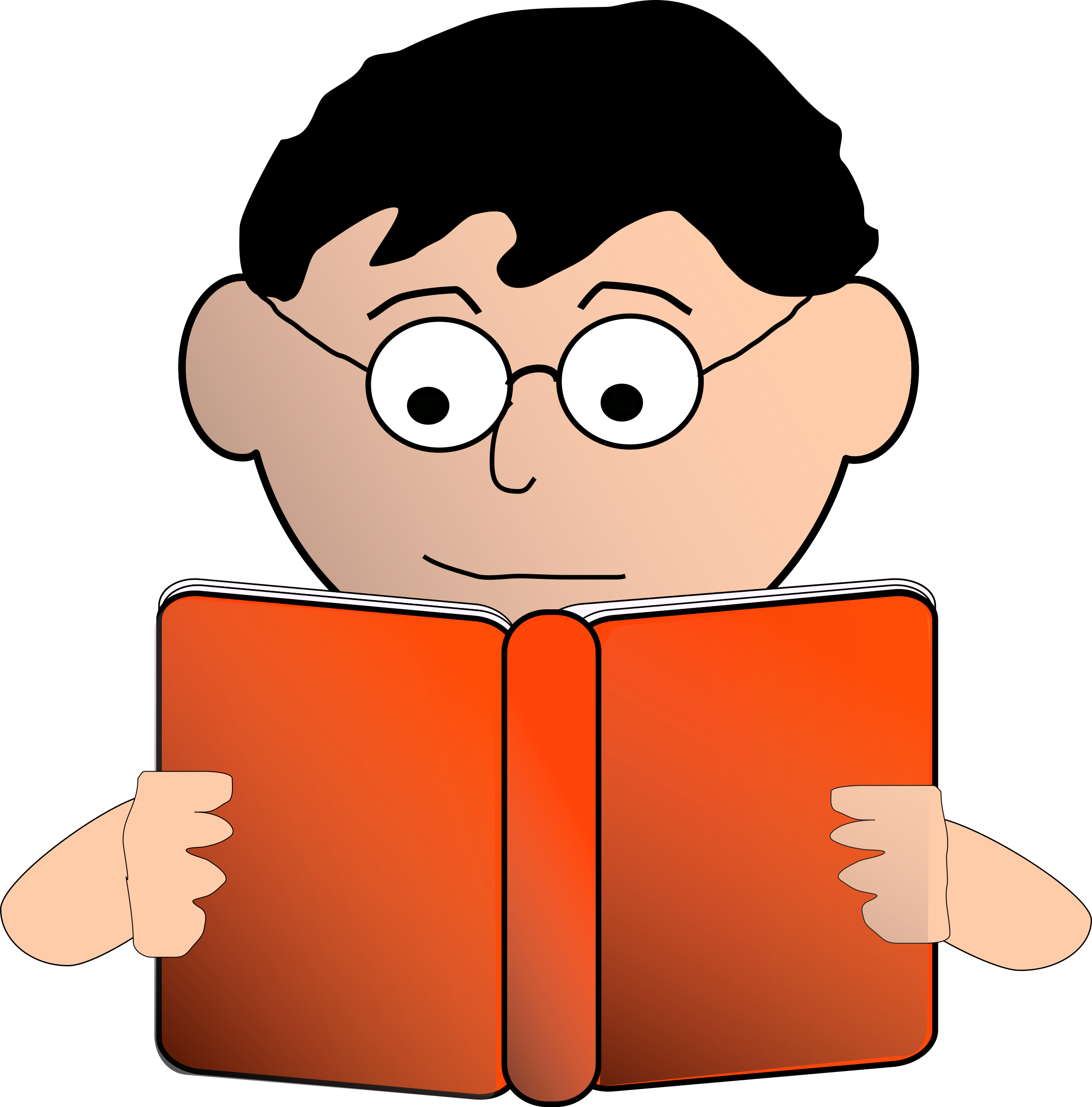 Clipart Reading Man With Glasses