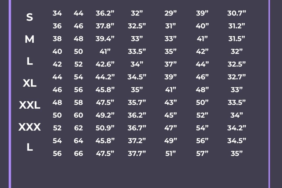 Clothing Size Chart