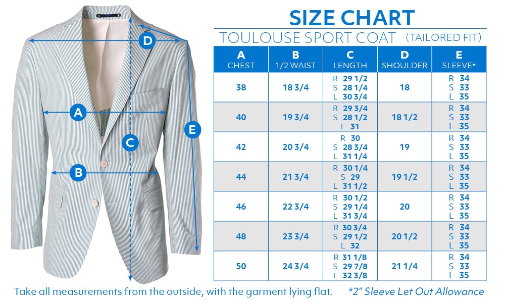 Clothing Size Chart Suit Jacket Royalty Free Vector Image 51 OFF