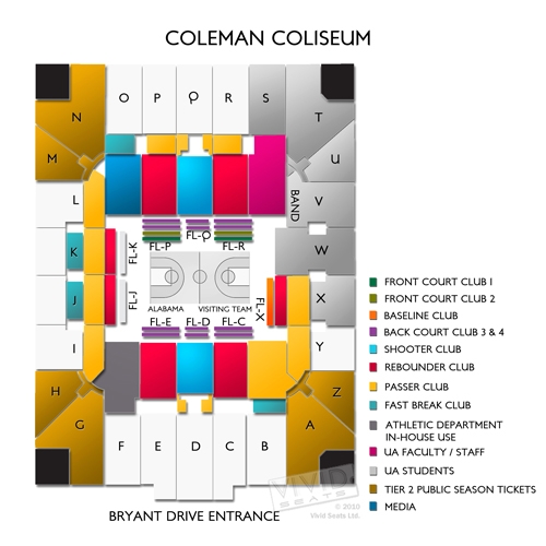 Coleman Coliseum Tickets Coleman Coliseum Seating Chart
