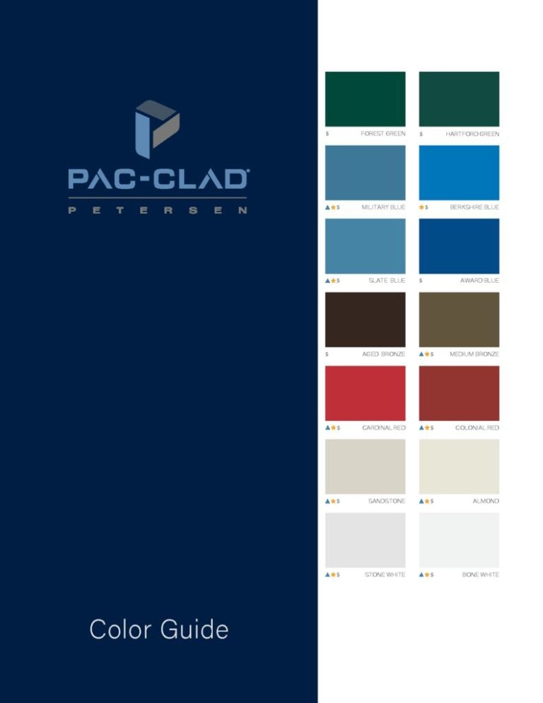 Color Charts Universal Metal Systems