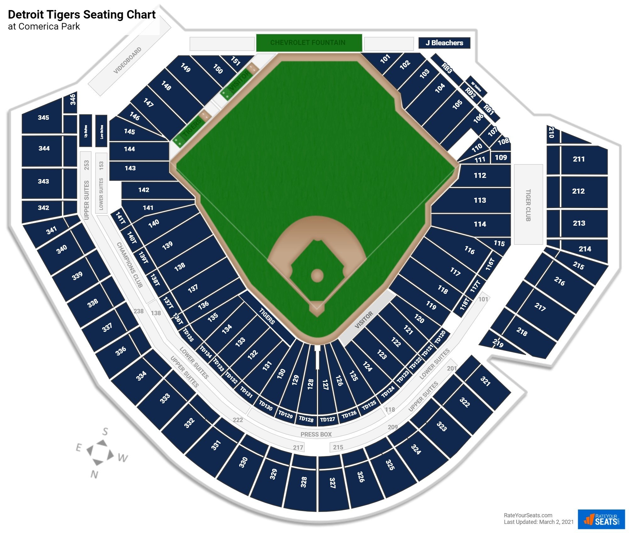Comerica Park Seat Map