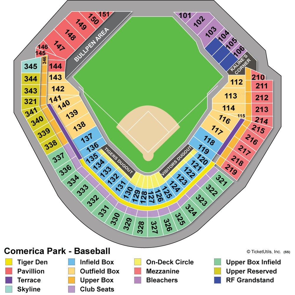 Comerica Park Seating Chart Concert Detroit Tigers Comerica Park 
