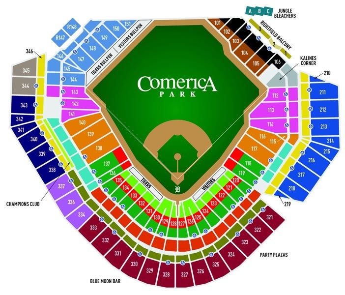 Comerica Park Seating Chart Detroit Tigers In Play Magazine