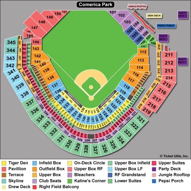 comerica park detroit seating chart