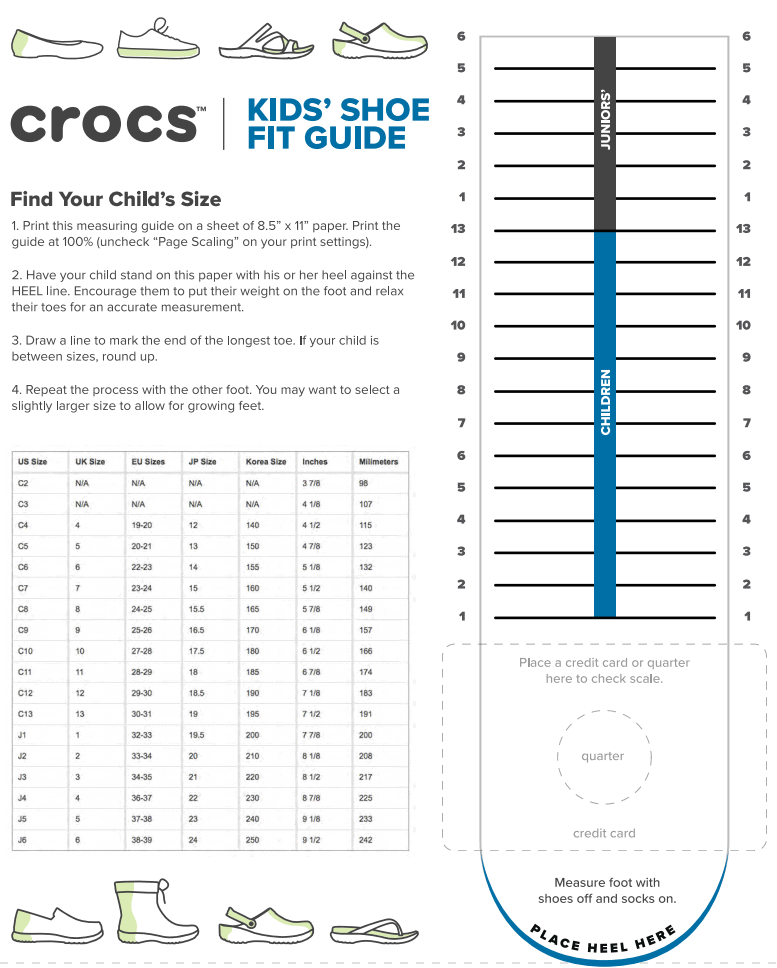 croc sizing chart