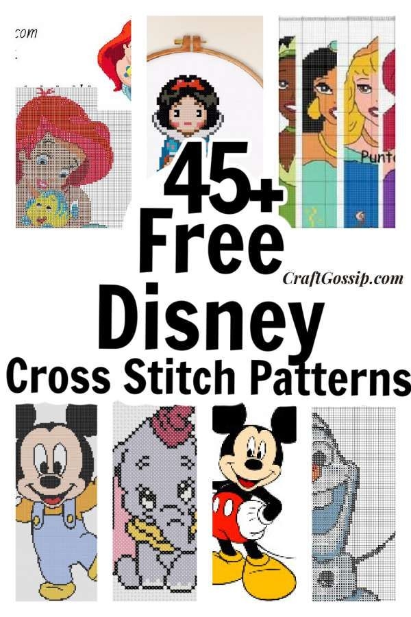 Cross Stitch Patterns For Disney Characters With The Title 45 Free 