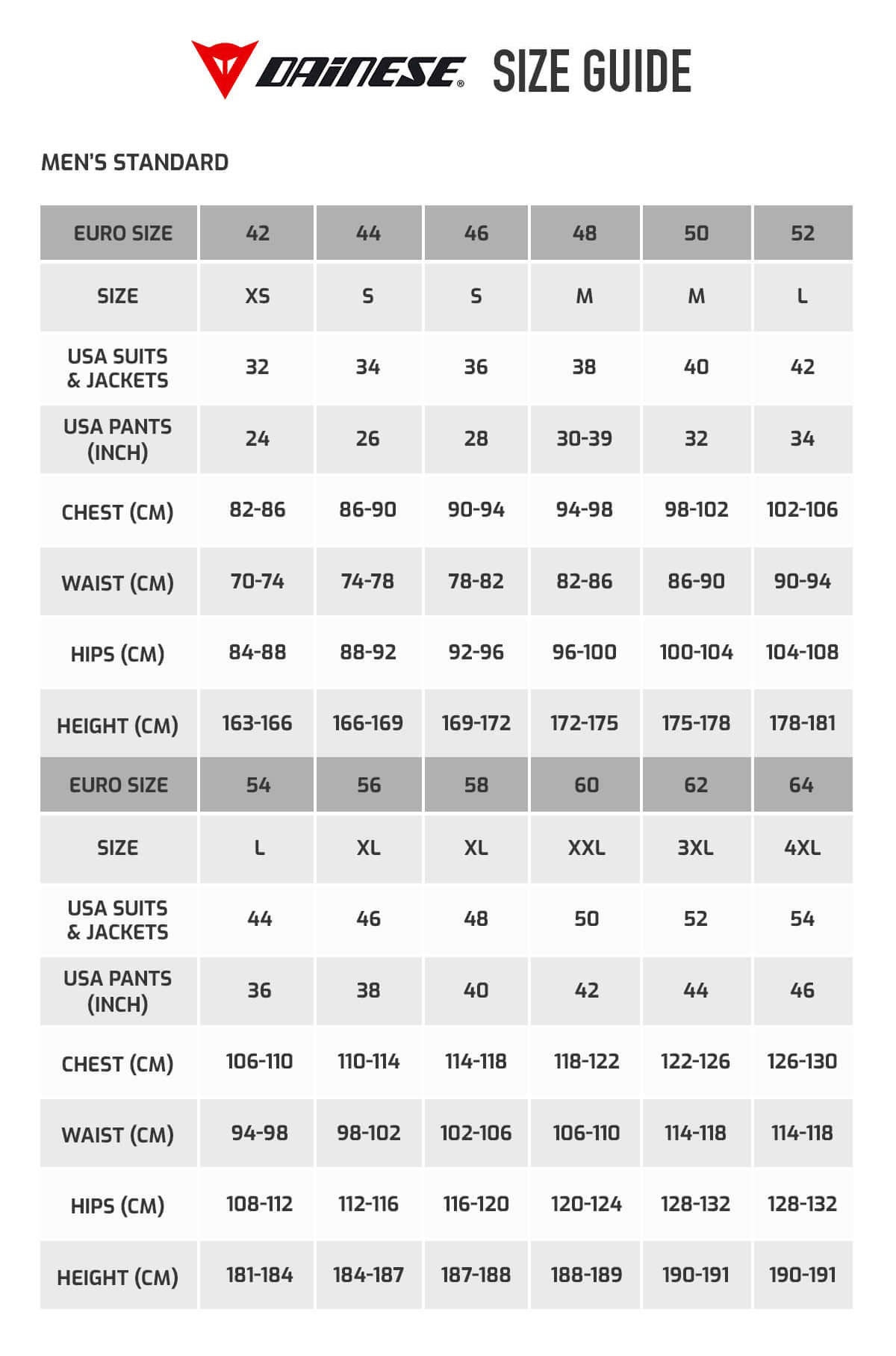 Dainese Motorcycle Suit Sizing Chart Reviewmotors co