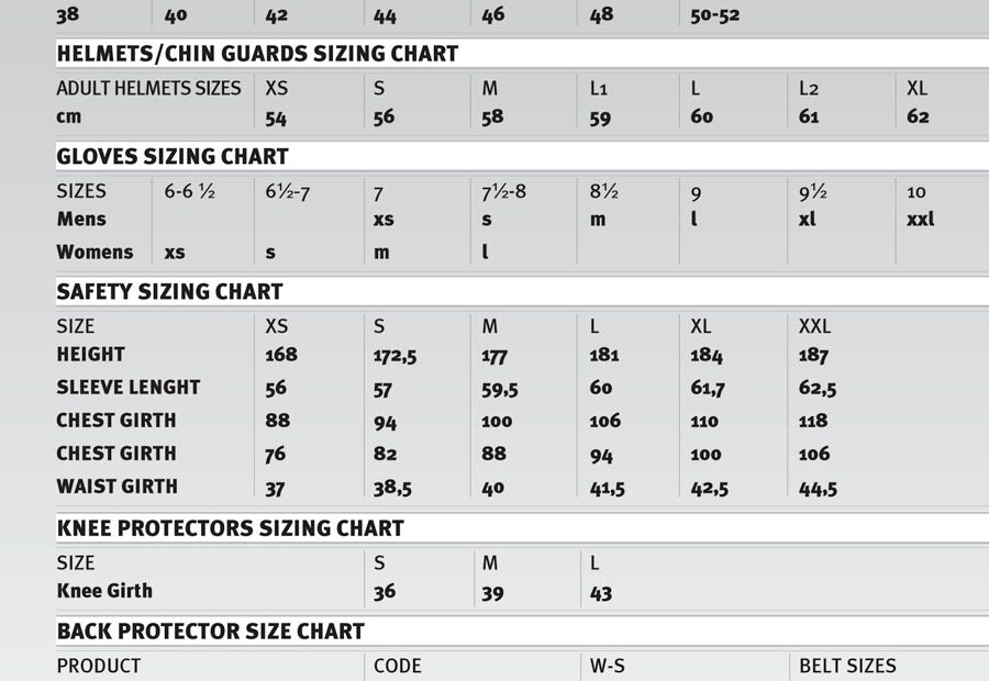 Dainese Size Chart Uk A Visual Reference Of Charts Chart Master