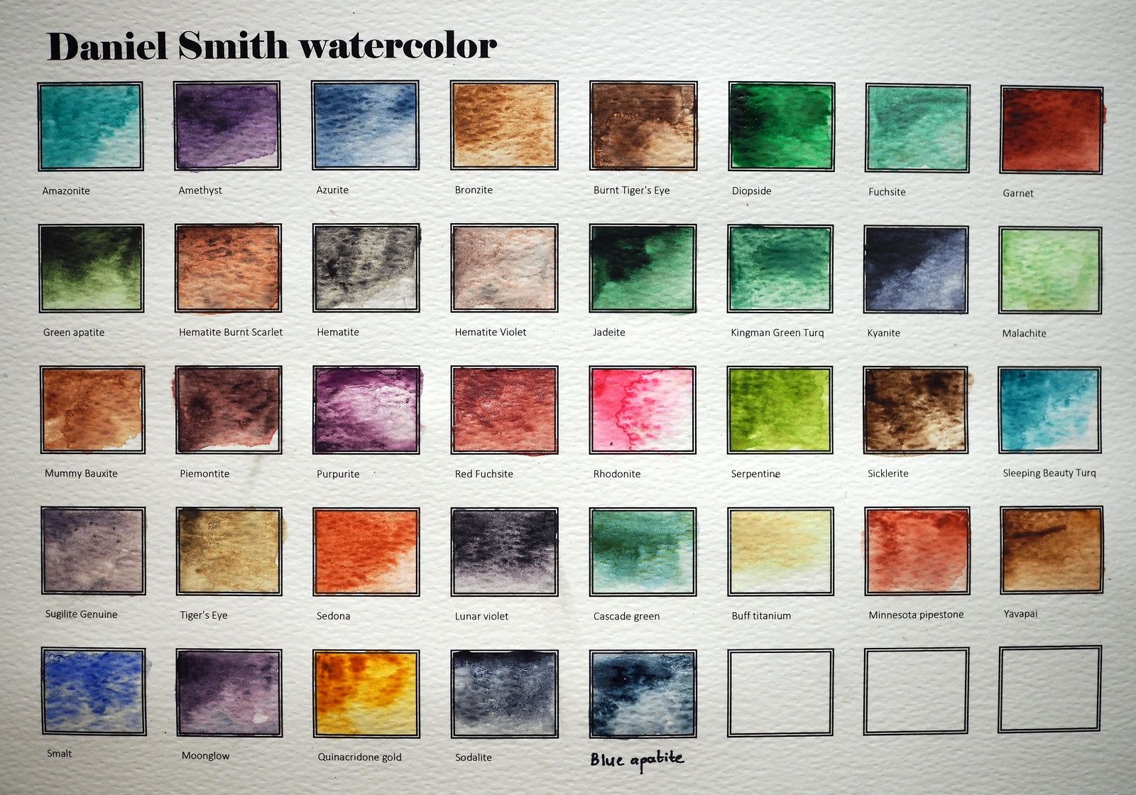 Daniel Smith Color Chart Minimalist Chart Design