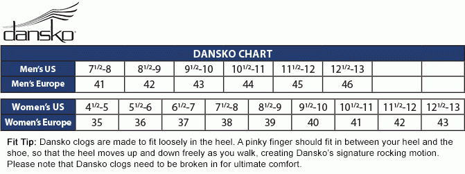 Dansko Size Chart A Comprehensive Guide Measure By Atelier yuwa ciao jp