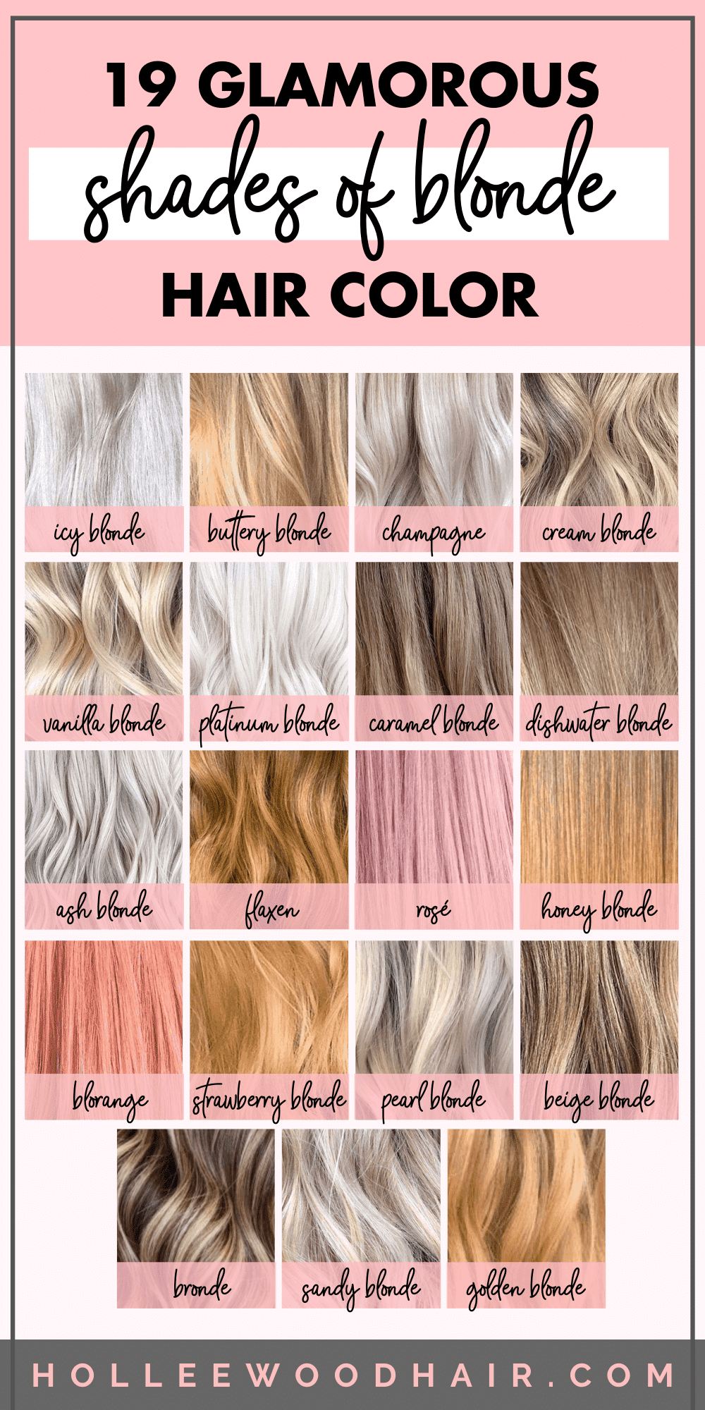 Dark Blonde Hair Color Chart
