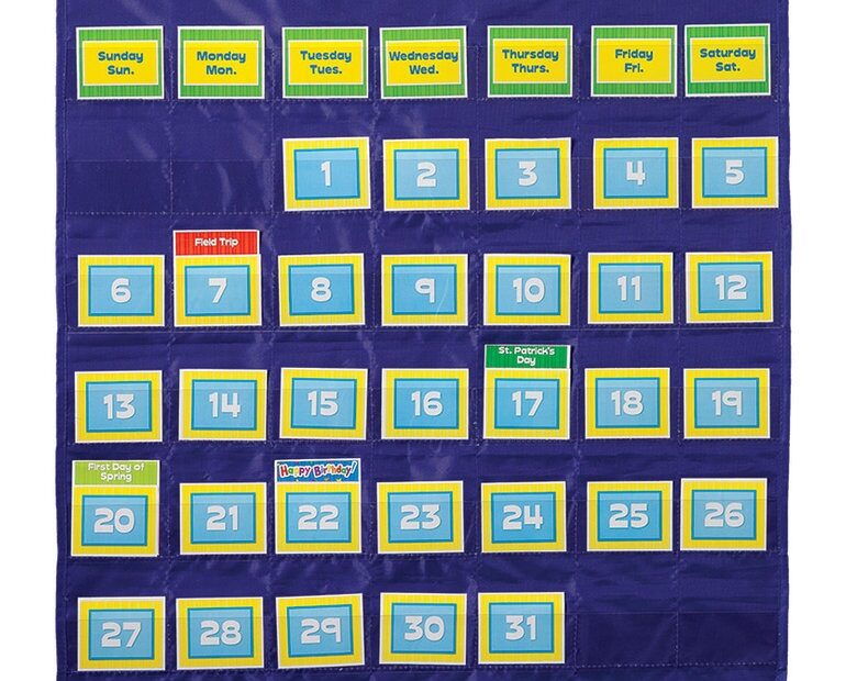 Deluxe Calendar Pocket Chart Inspiring Young Minds To Learn