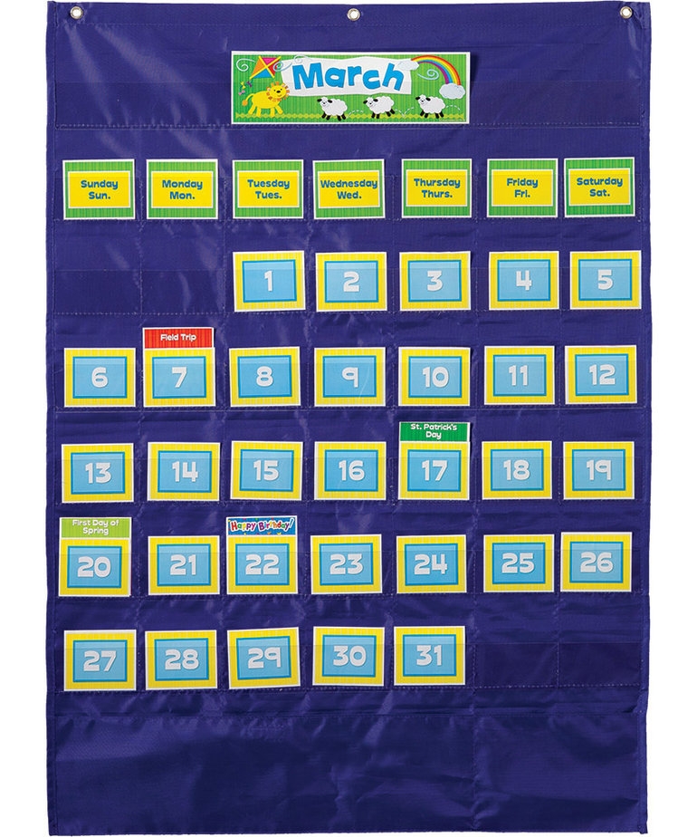 Deluxe Calendar Pocket Chart Inspiring Young Minds To Learn
