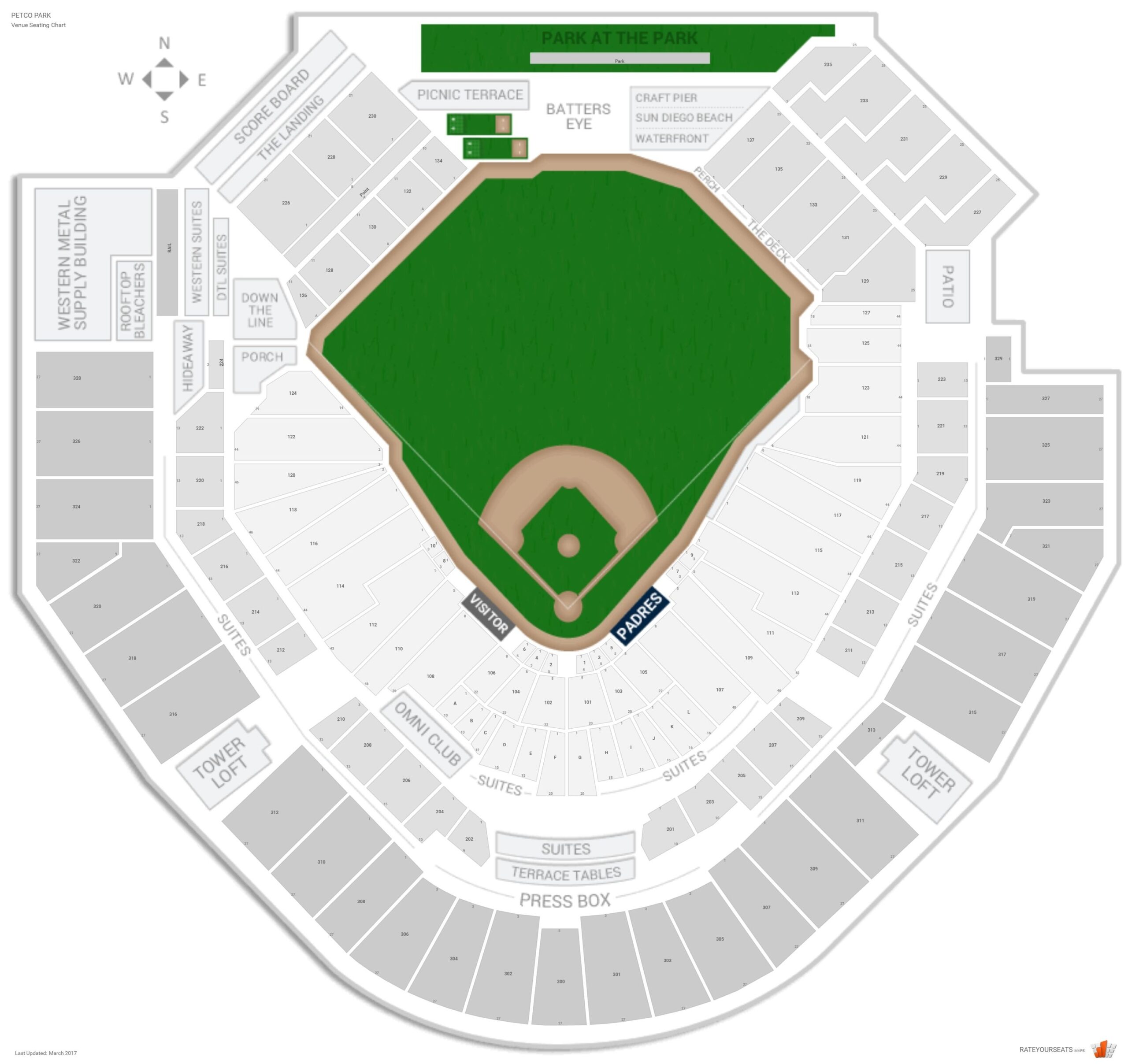Detailed Petco Park Seating Chart Infographic Chart Design