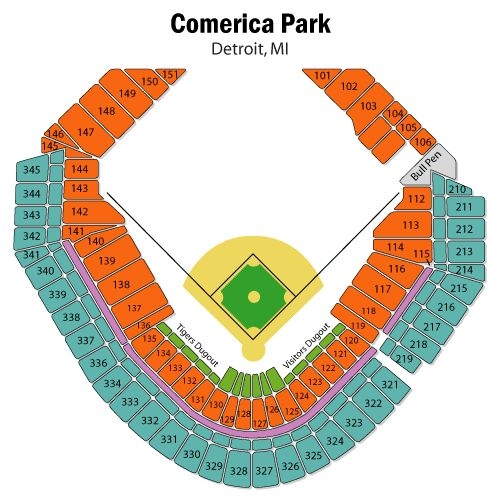 Detroit Tigers Seating Chart With Rows Comerica Park Seating Chart 