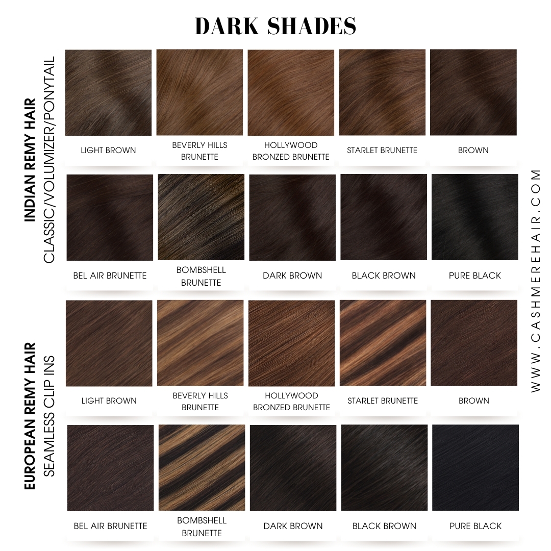 Different Shades Of Brown Hair Color Chart