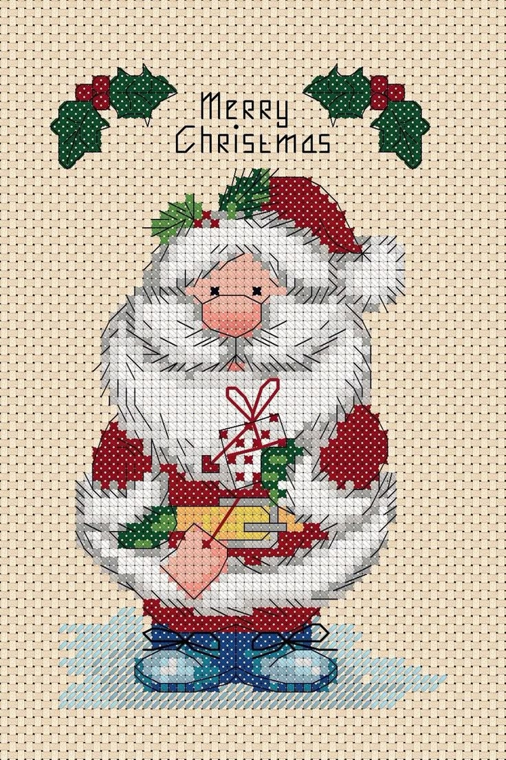 Digital Download PDF Cross Stitch Chart Christmas Santa Claus Etsy 