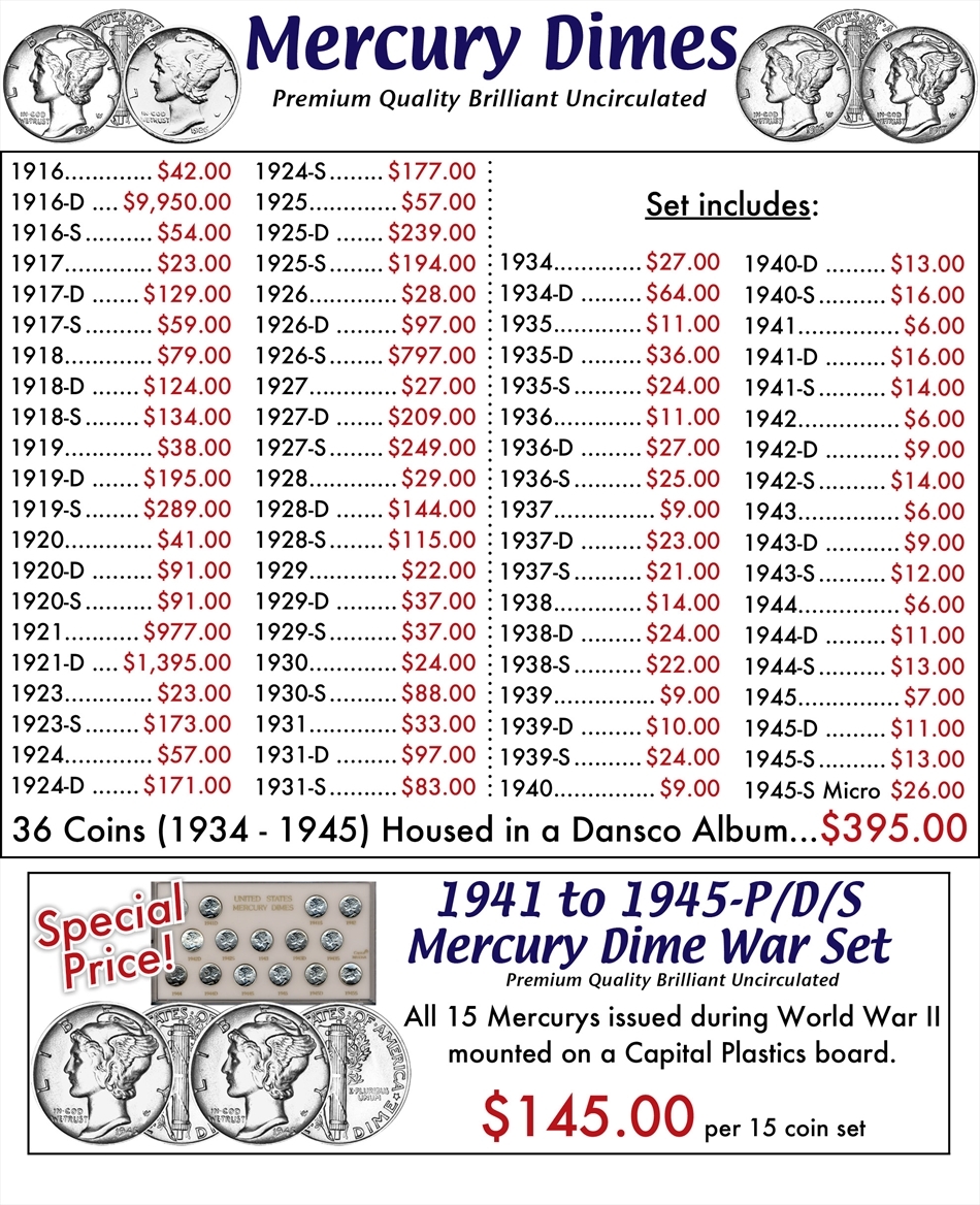DIMES Mercury Dimes For Sale Buy Collectible Coins Online Rare US 