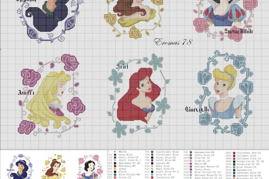 Disney Princesses Free Cross Stitch Chart Free Cross Stitch Charts