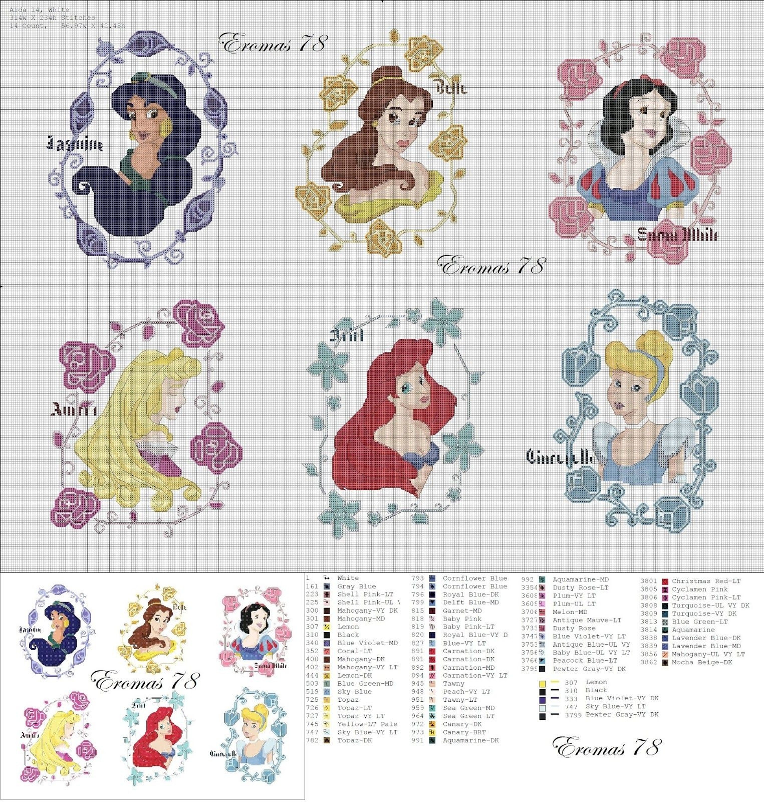 Disney Princesses Free Cross Stitch Chart Free Cross Stitch Charts 