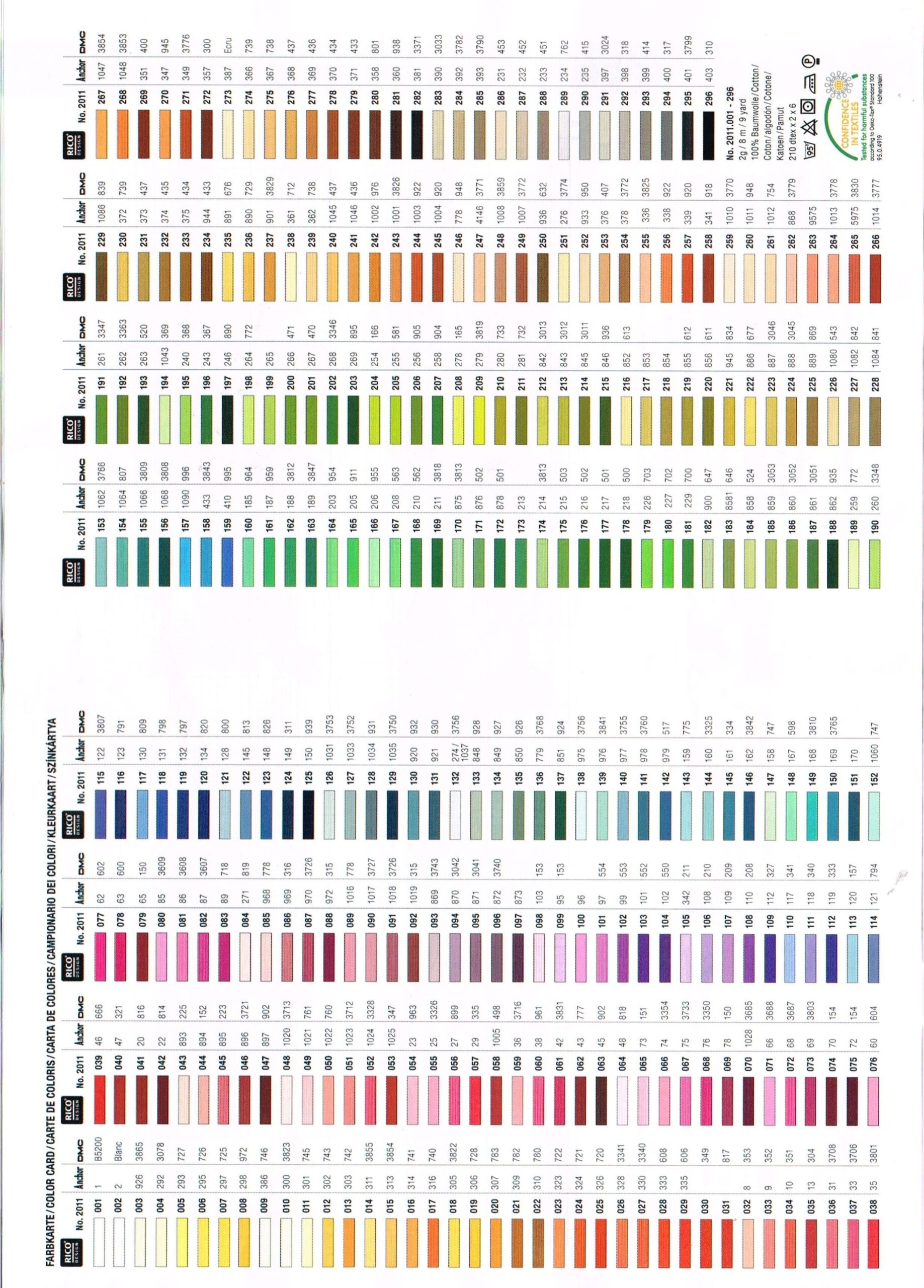 Dmc Color Chart Cross Stitch Thread Cross Stitch