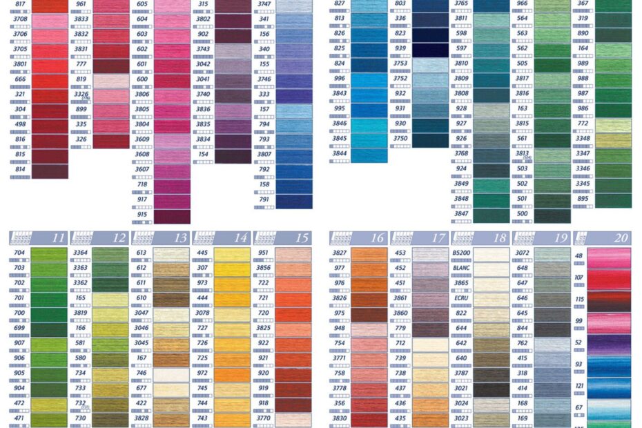 Dmc Color Chart Printable