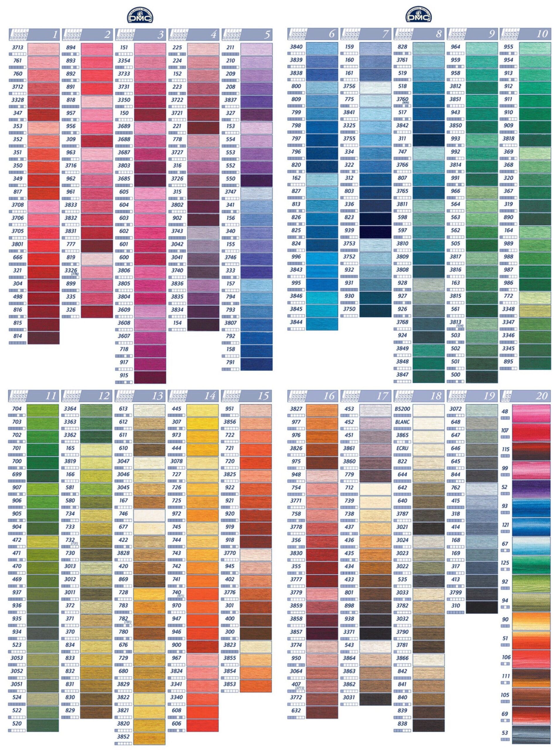 Dmc Color Chart Printable