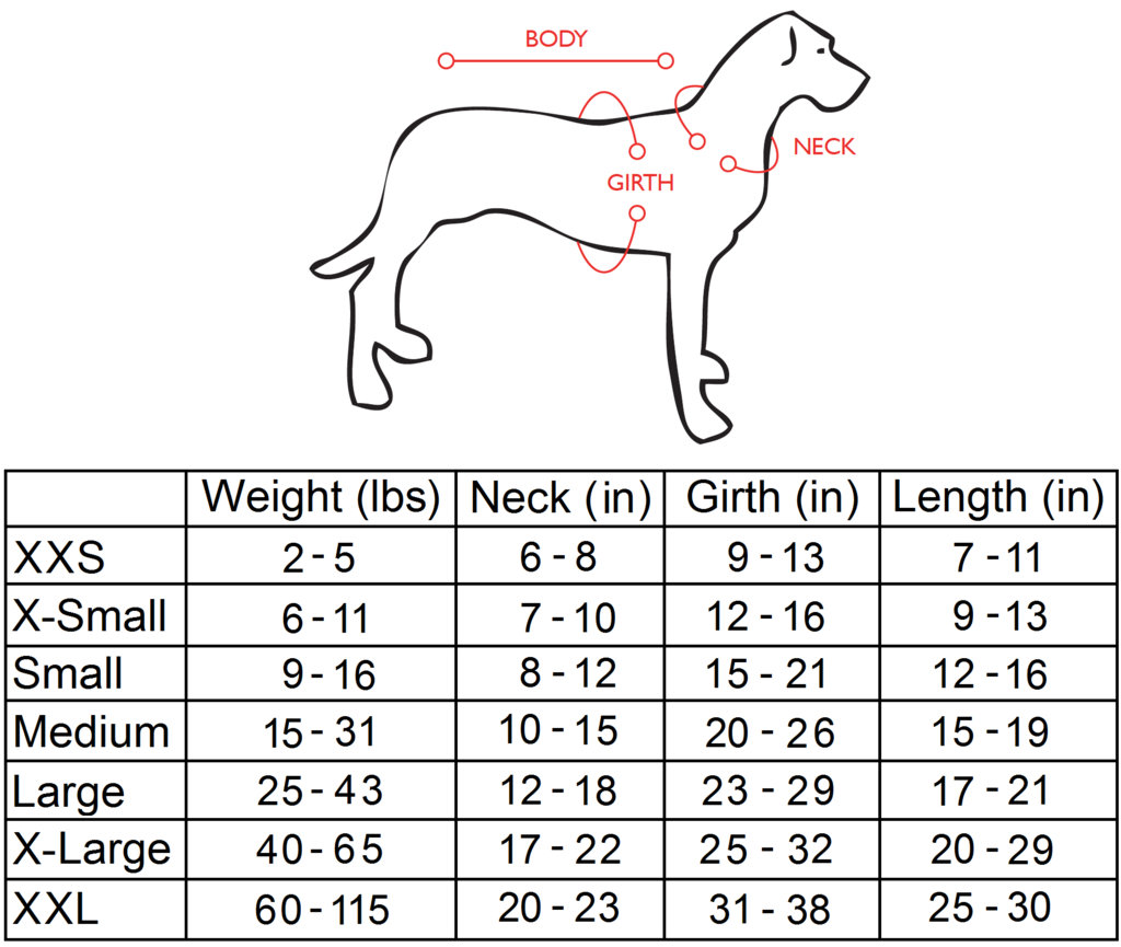 Dog Clothes Size Chart By Breed Importance Of Dog Clothes Si