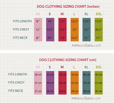 dog clothes size chart dog clothes size chart