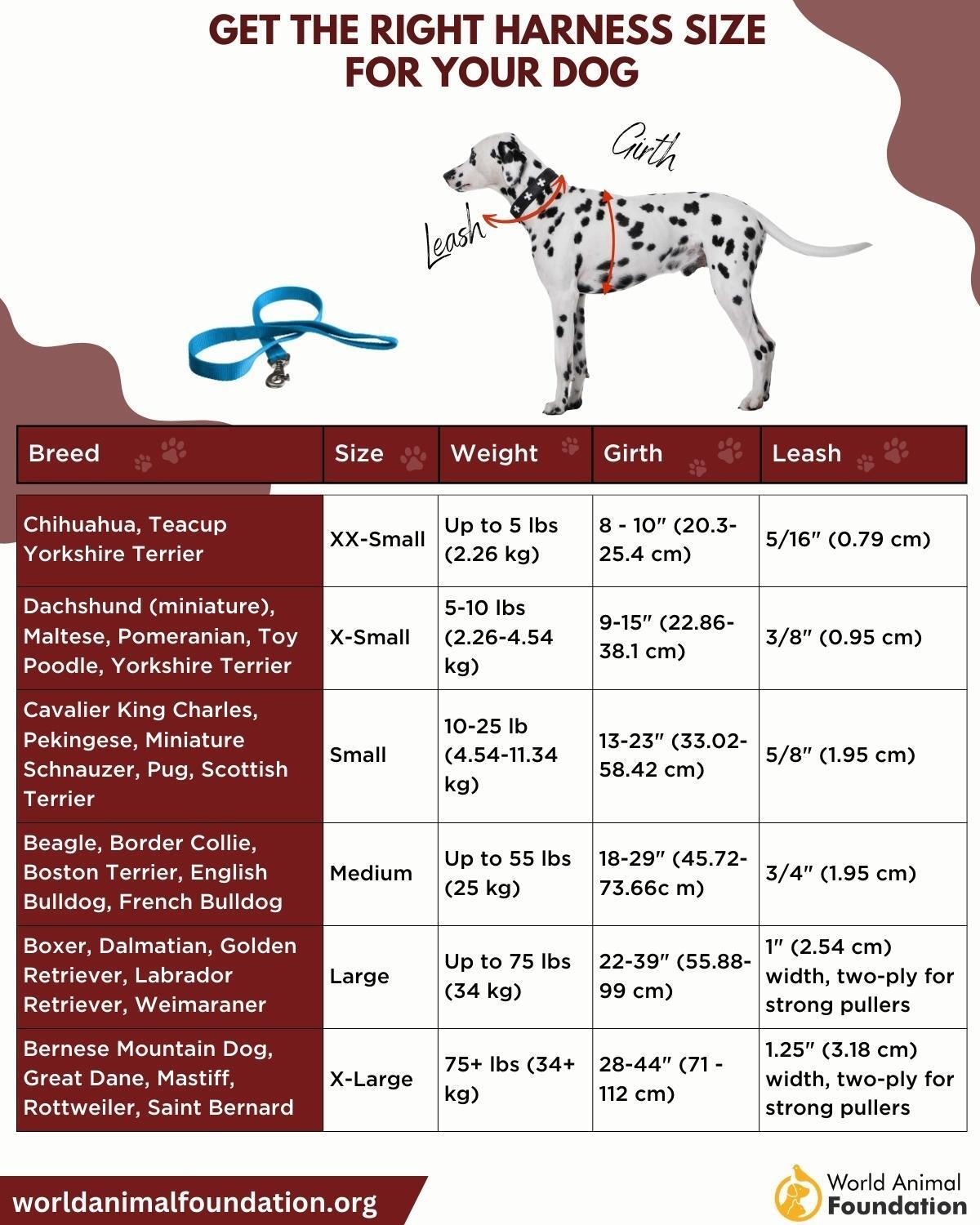 Dog Harness Size Chart By Breed At Ryan Knight Blog