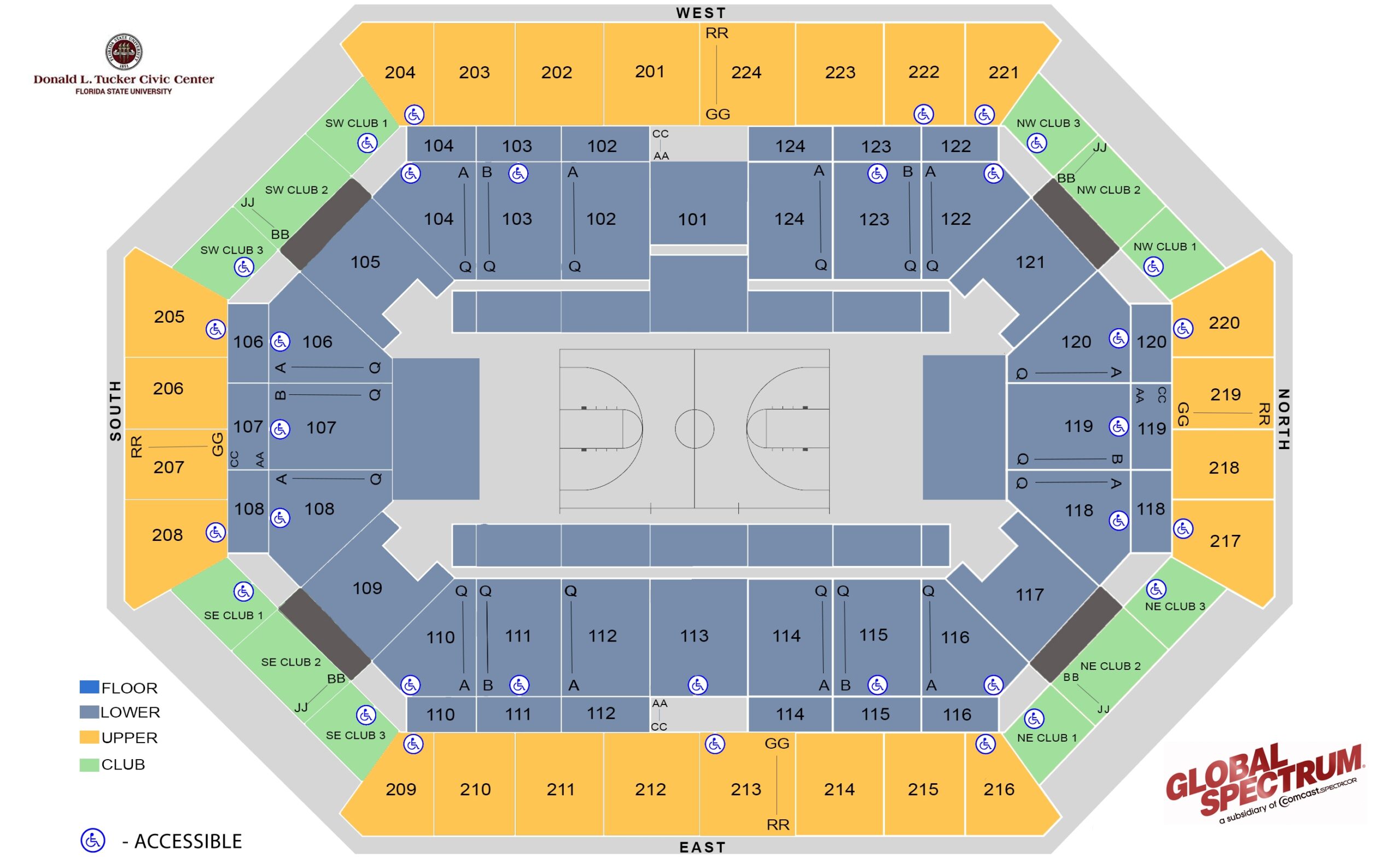 Donald L Tucker Civic Center Seating Charts
