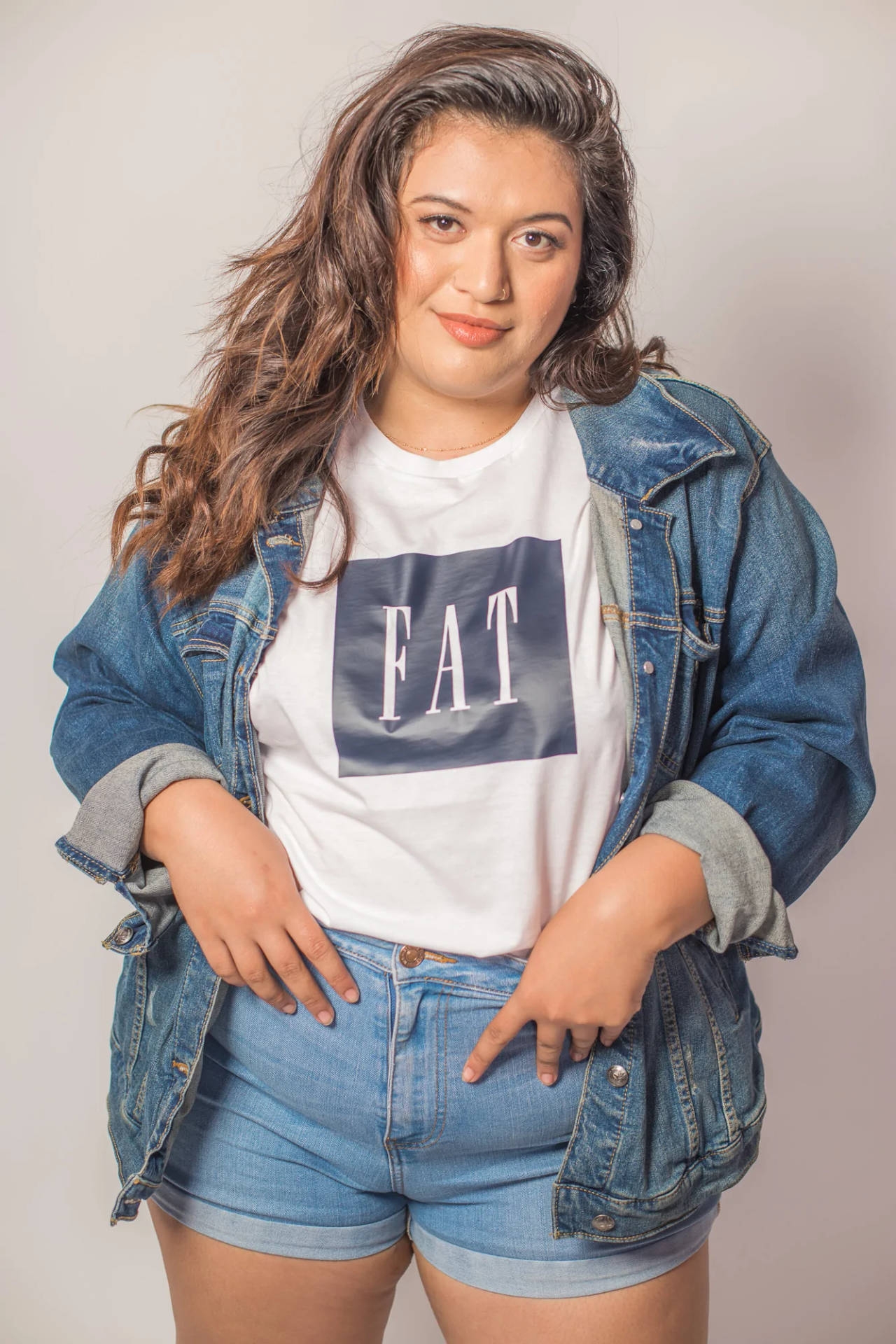 Download Confident Fat Person In Comfy T Shirt Wallpaper Wallpapers