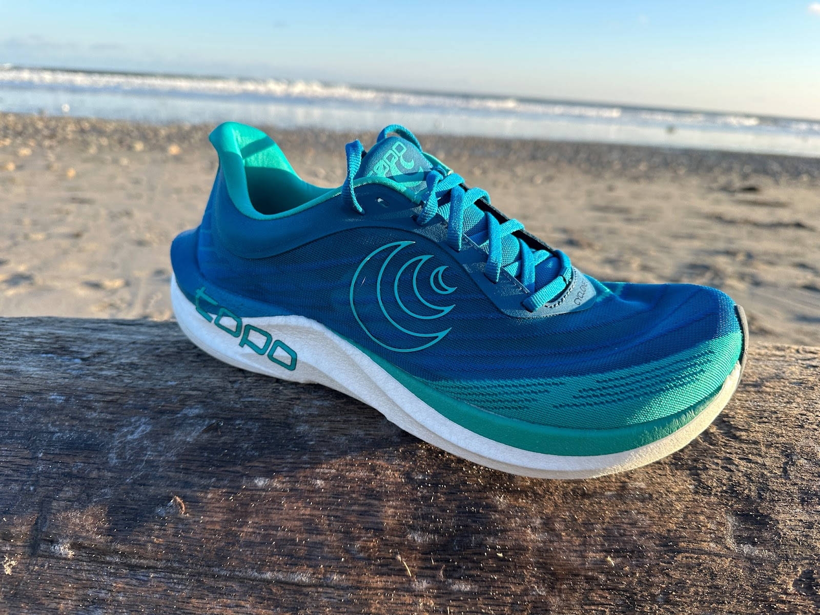 Download Flexible Blue Green Athletic Shoe Wallpaper Wallpapers