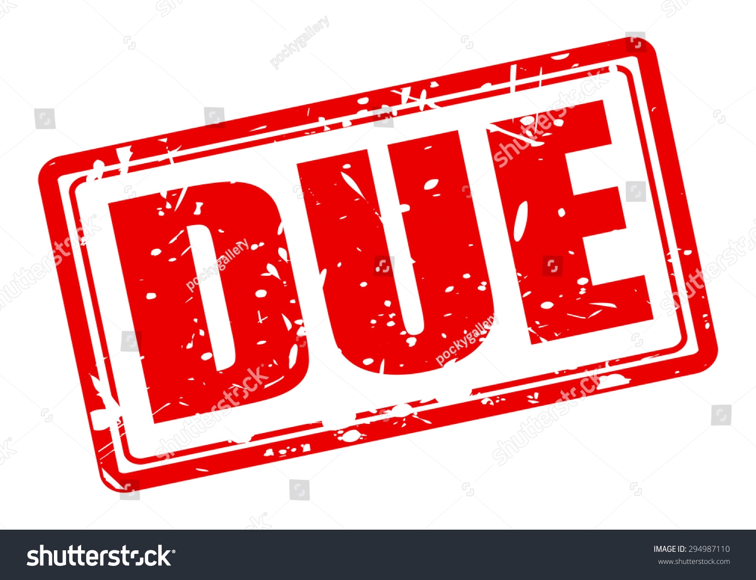 Due Red Stamp Text On White Stock Vector Royalty Free 294987110 