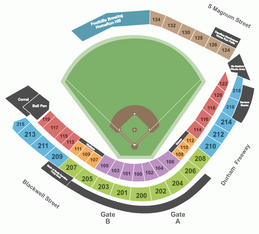 Durham Bulls Athletic Park Seating Chart For All Events