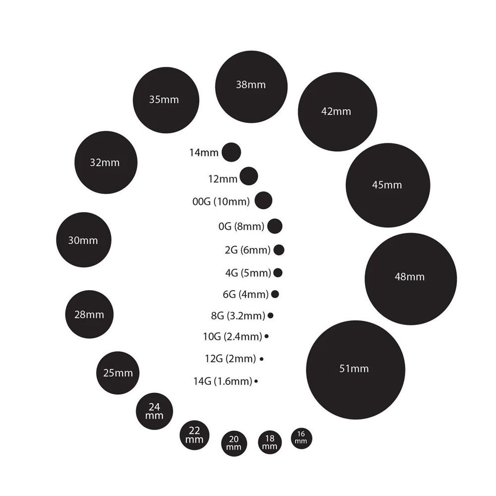 Ear Gauges Size Chart
