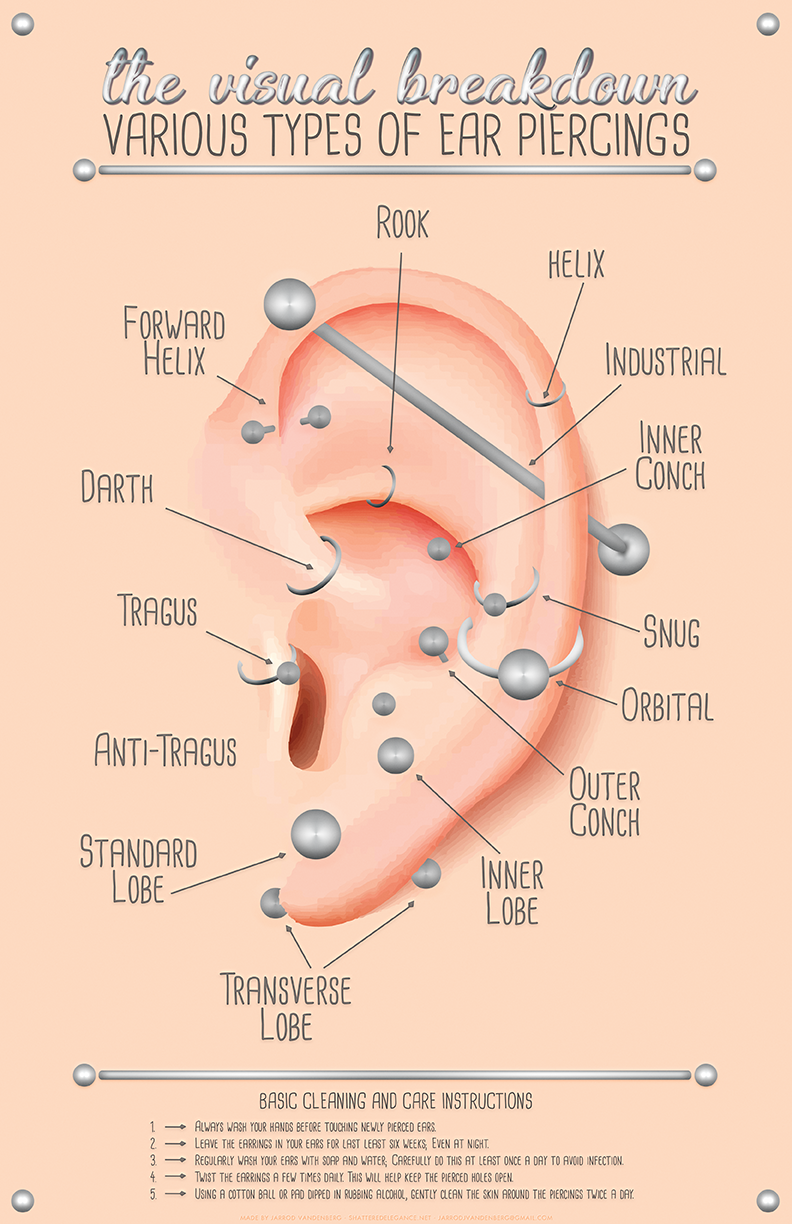 Ear Piercing Names Diagram Piercing Ear Chart Piercings Diag