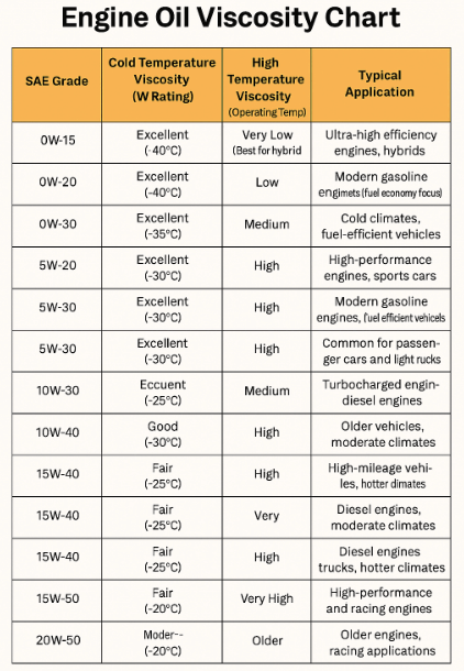 Engine Oil Viscosity Chart Comprehensive Guide Engine Oil Journal