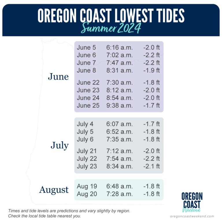 Enjoy The Lowest Tides On The Oregon Coast This Summer 2024 