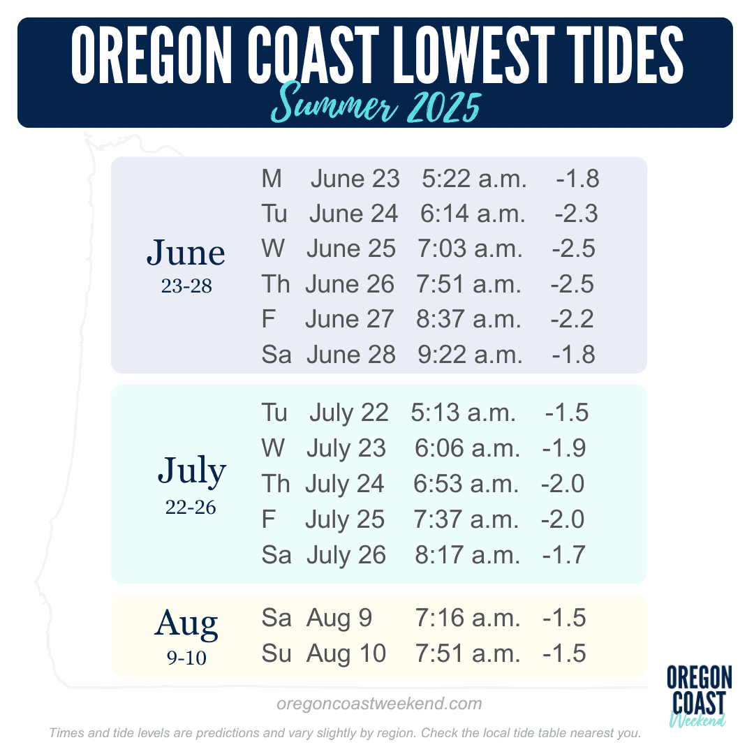oregon coast tidal chart oregon coast tidal chart