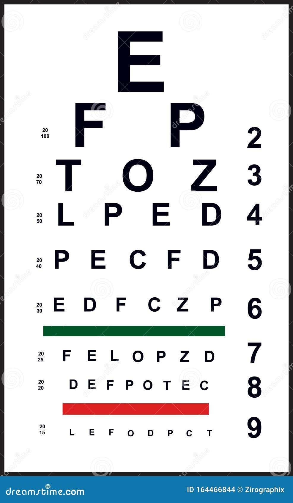 Eye Test Chart Vector Art Design Stock Vector Illustration Of Formats 